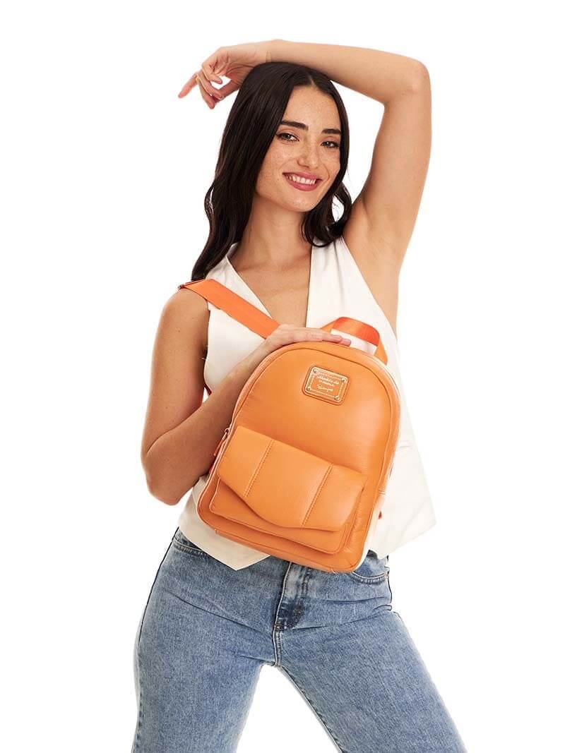 MOCHILA PUFFER  NARANJA MELANIE