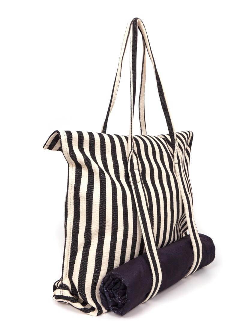 BOLSO DE PLAYA AMALFI NEGRO GRANDE