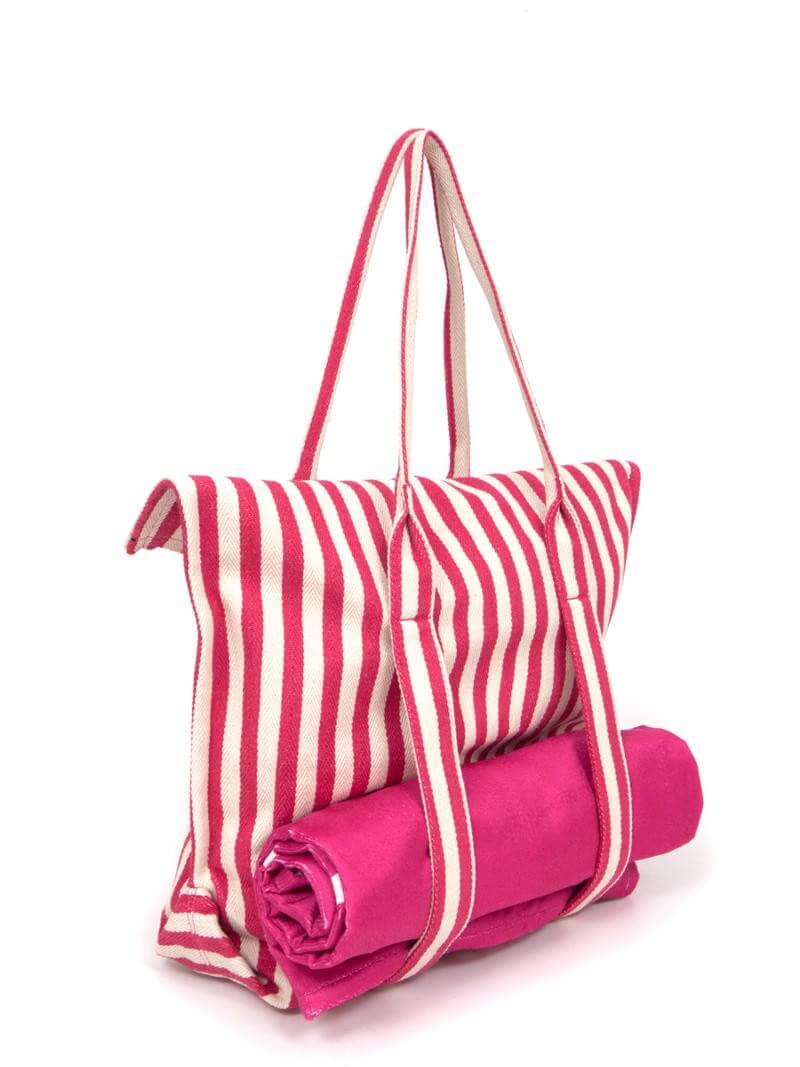 BOLSO DE PLAYA AMALFI FUCSIA MEDIANO