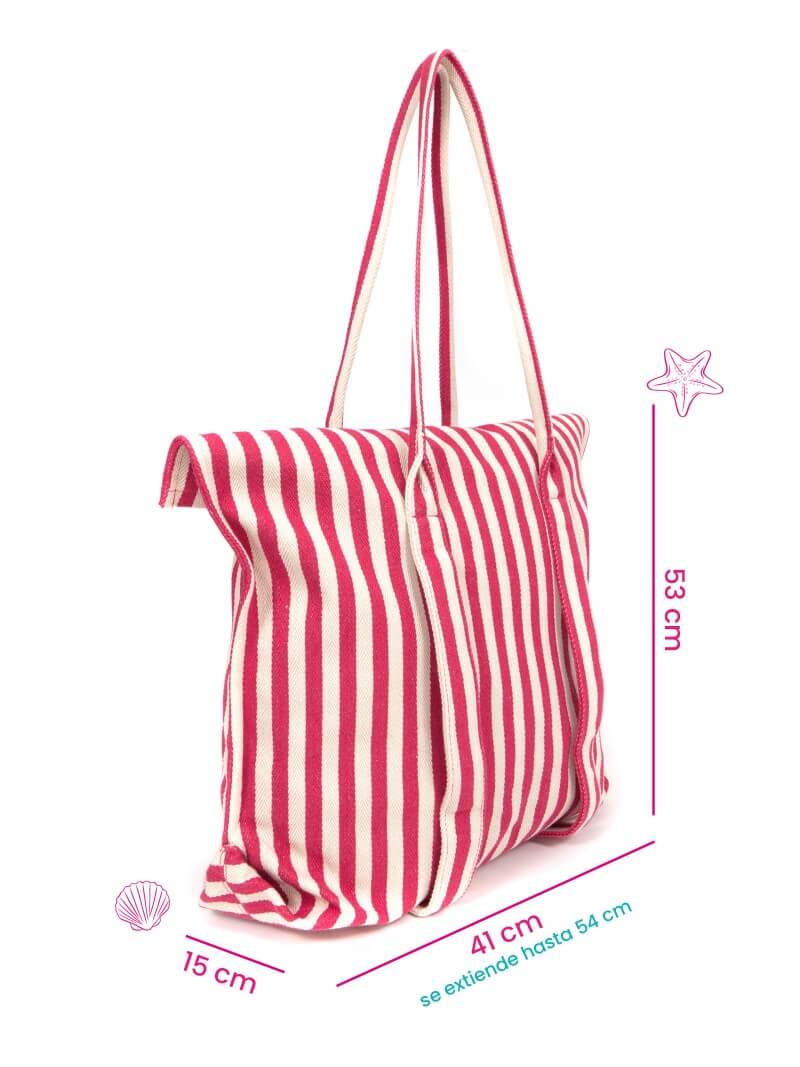 BOLSO DE PLAYA AMALFI FUCSIA GRANDE