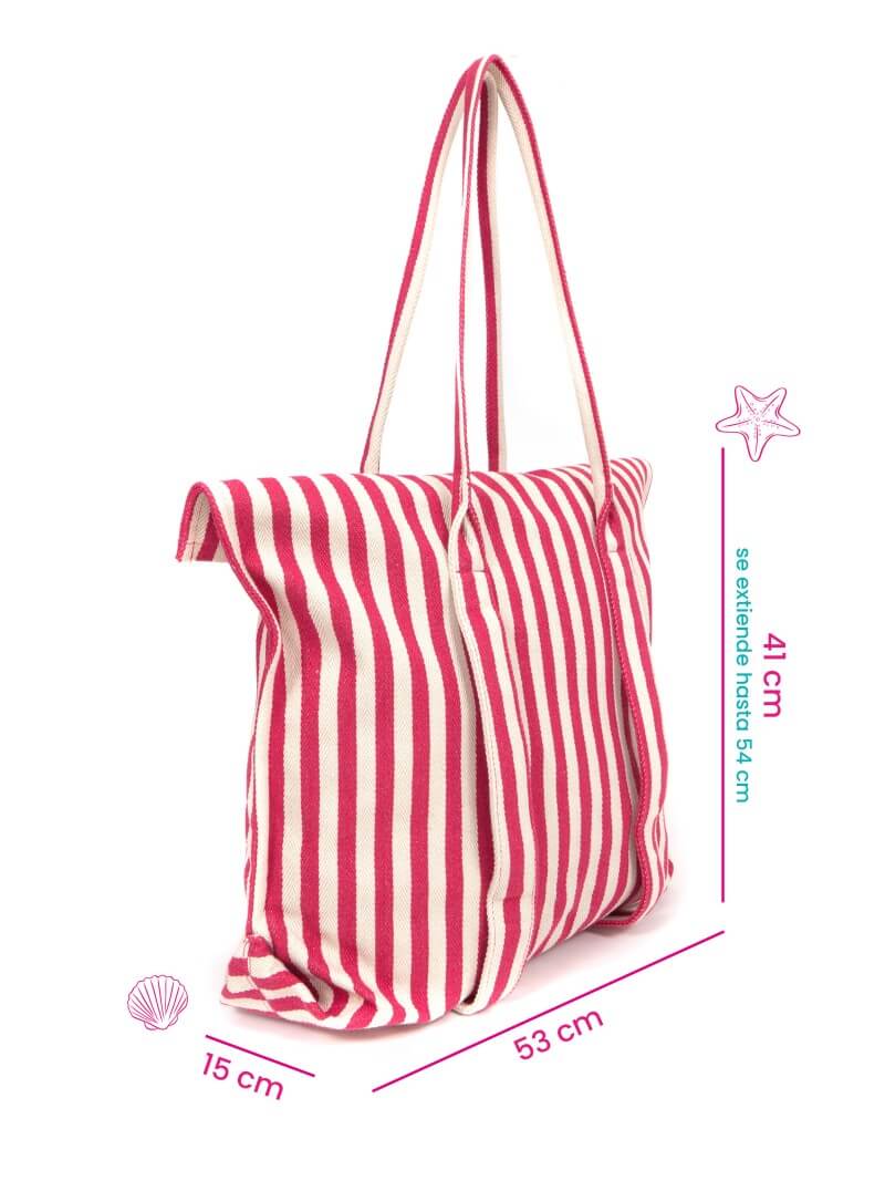 BOLSO DE PLAYA AMALFI FUCSIA GRANDE