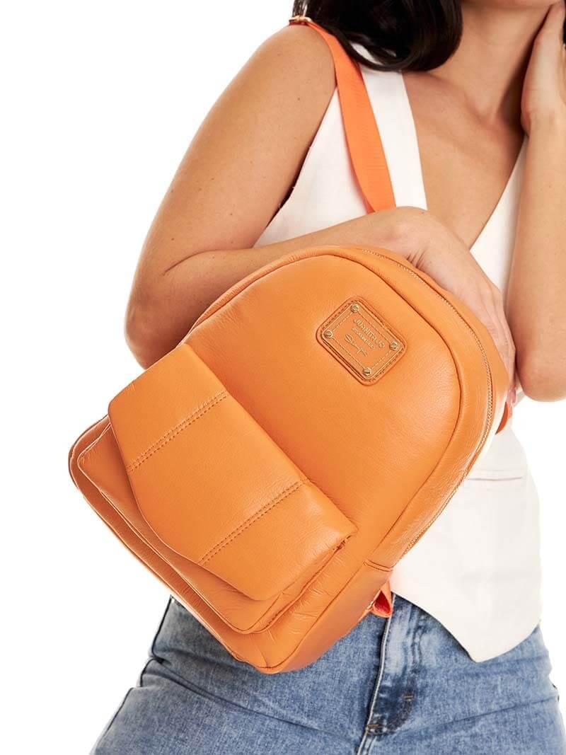 MOCHILA PUFFER  NARANJA MELANIE