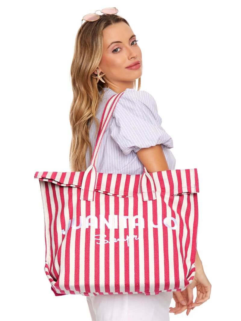 BOLSO DE PLAYA AMALFI FUCSIA MEDIANO