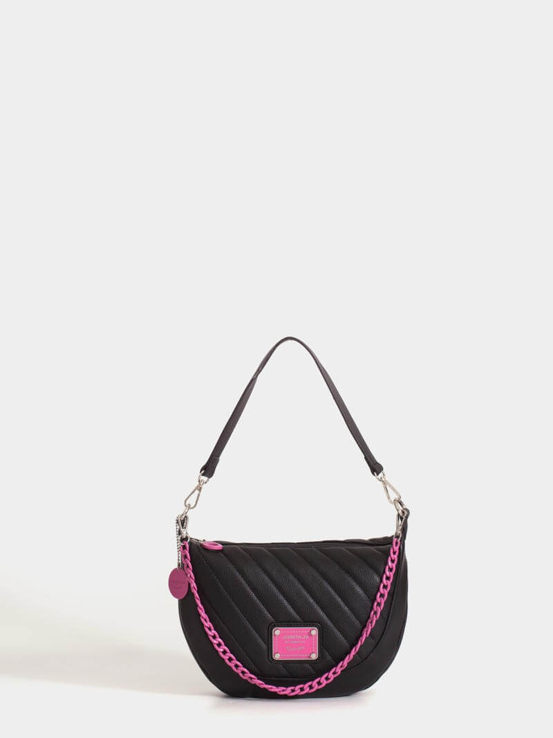Cartera de hombro negro y fucsia Andes
