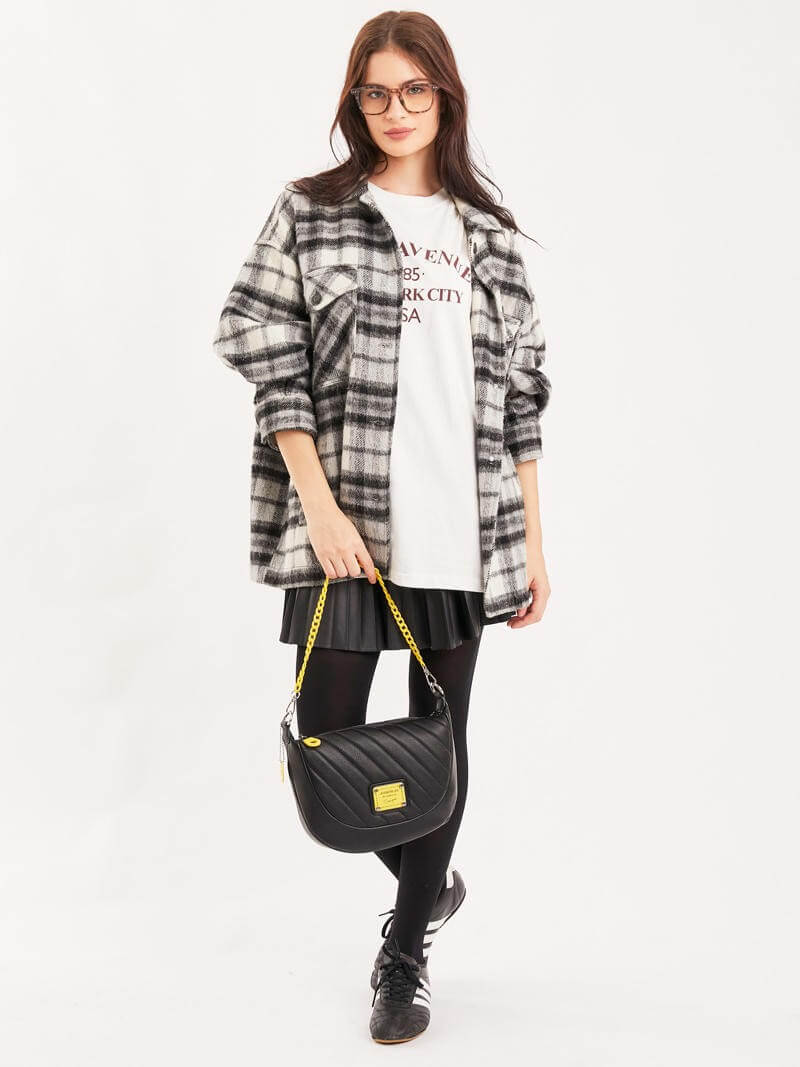 Cartera de hombro amarillo y negro Andes