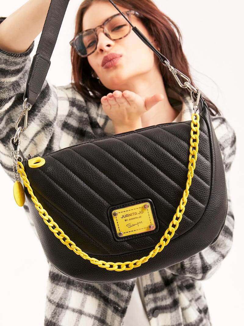 Cartera de hombro amarillo y negro Andes