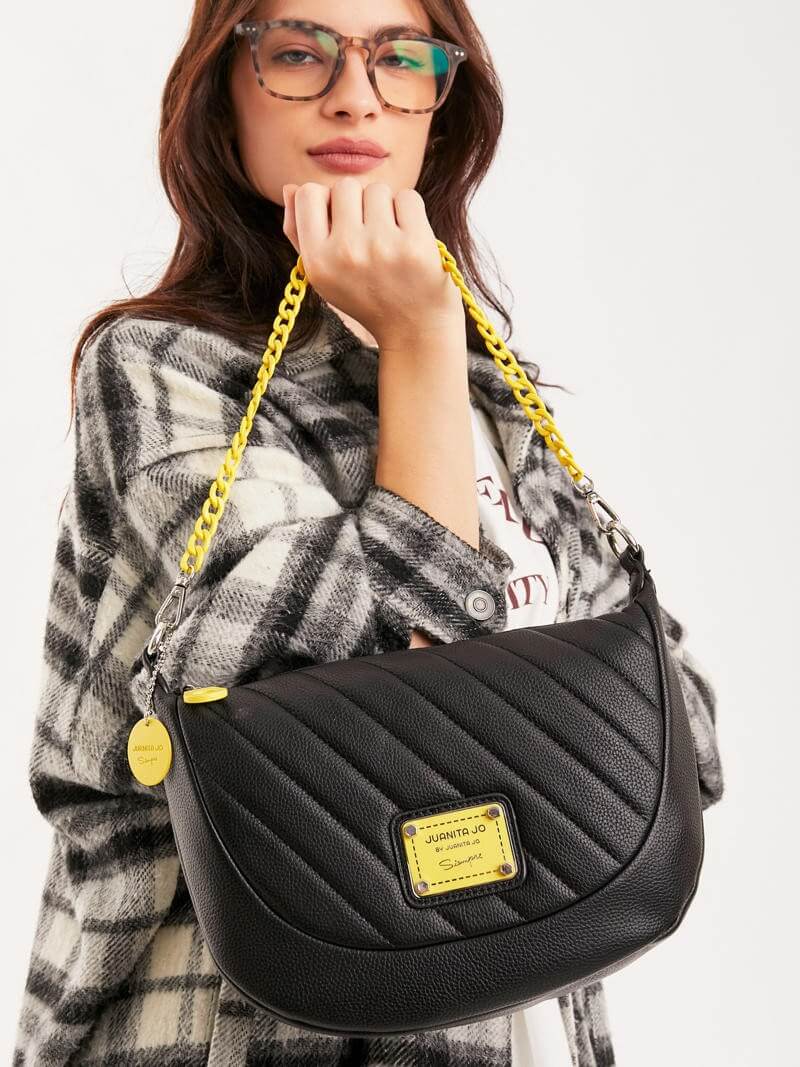 Cartera de hombro amarillo y negro Andes
