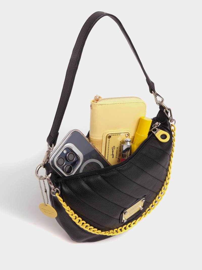 Cartera de hombro amarillo y negro Andes
