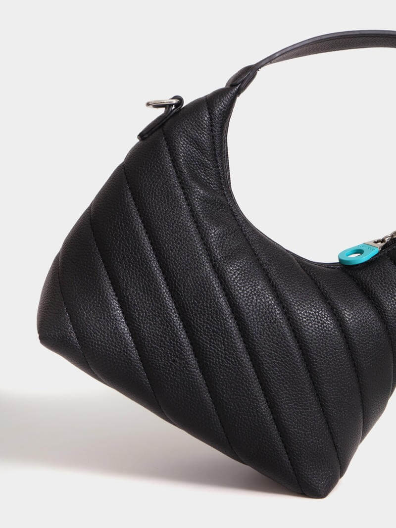 Cartera Baguette negra y turquesa Andes