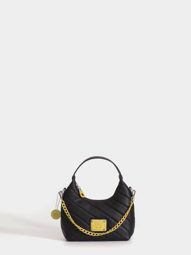 Cartera Baguette negro y amarillo Andes