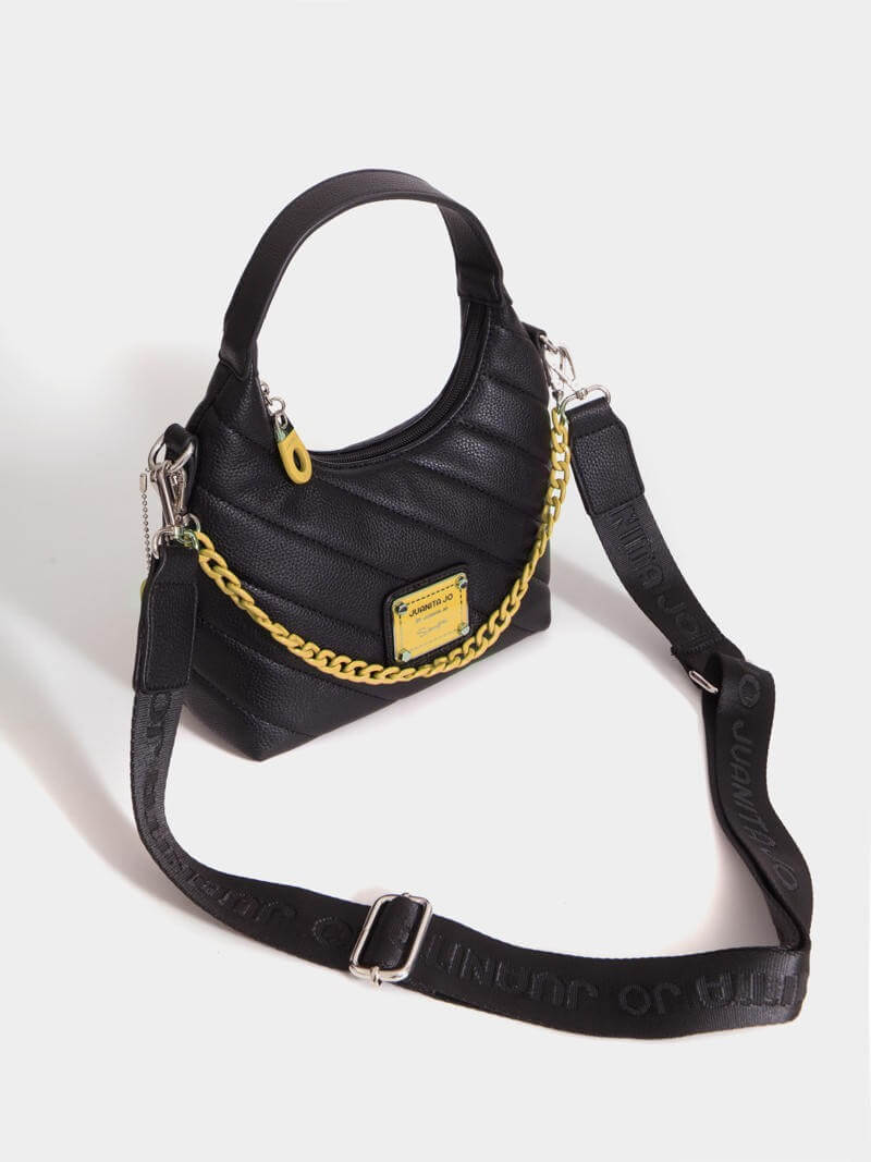 Cartera Baguette negro y amarillo Andes