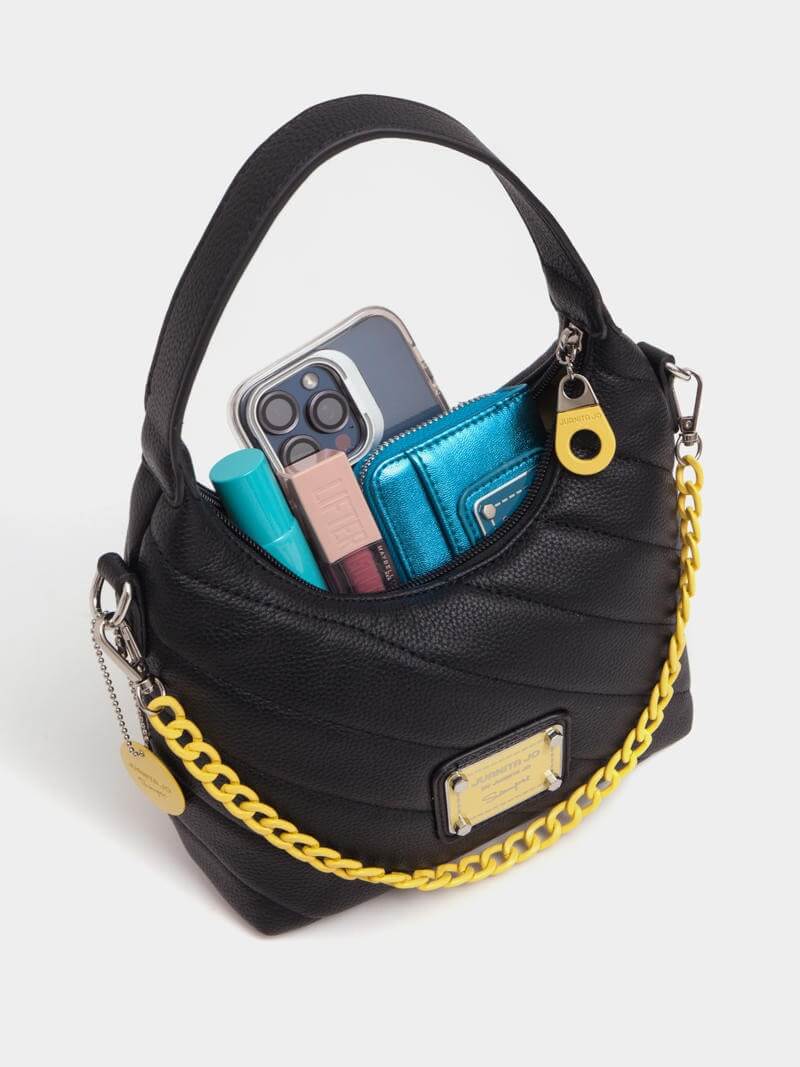 Cartera Baguette negro y amarillo Andes