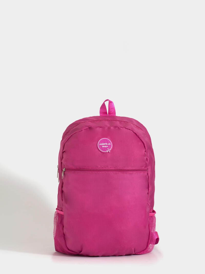 Mochila plegable para viaje fucsia Minimax