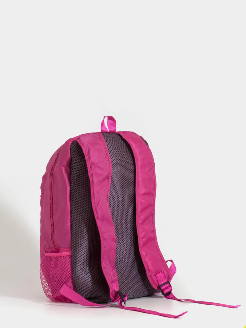 Mochila plegable para viaje fucsia Minimax