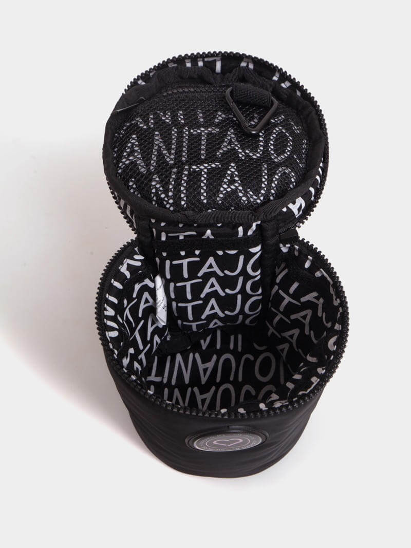 Neceser cilindrico porta brochas negro