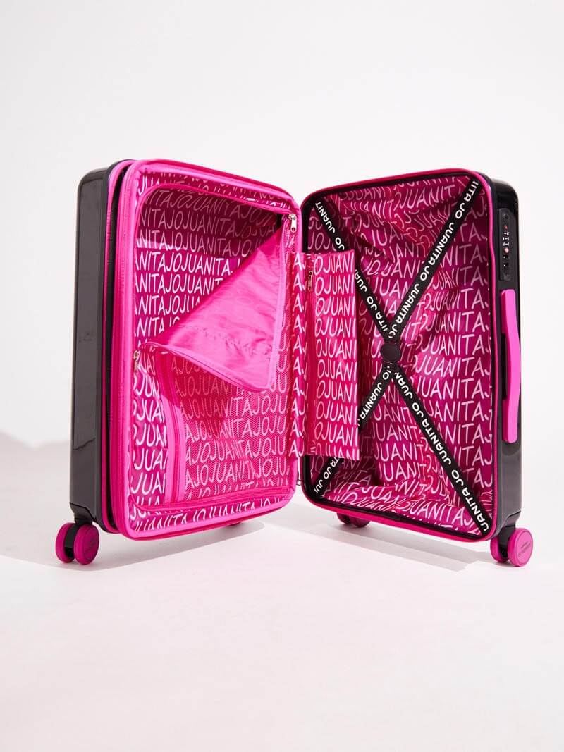 Valija Carry on de 15 Kilos negro y fucsia