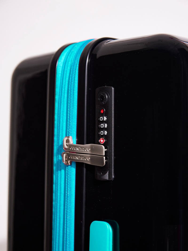 Valija Carry on de 15 Kilos negro y turquesa