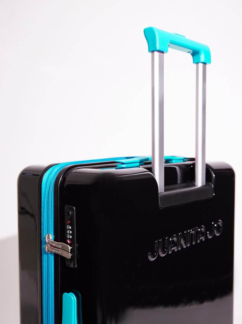 Valija Carry on de 15 Kilos negro y turquesa
