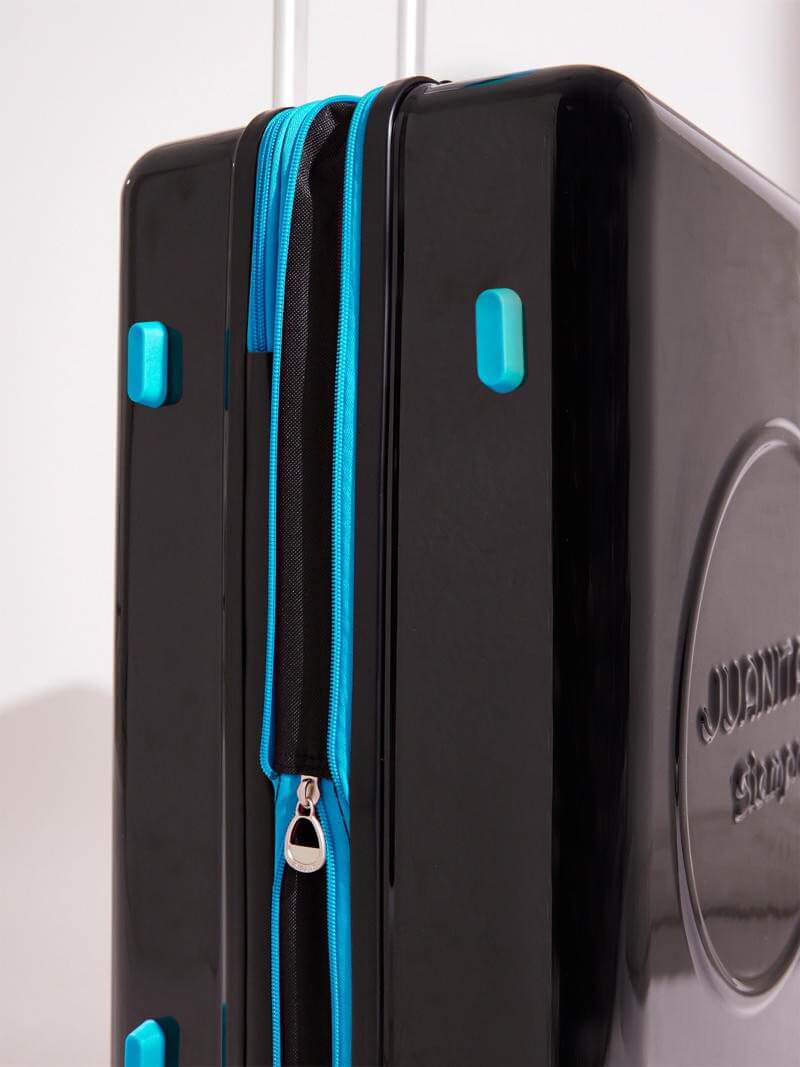 Valija Carry on de 15 Kilos negro y turquesa