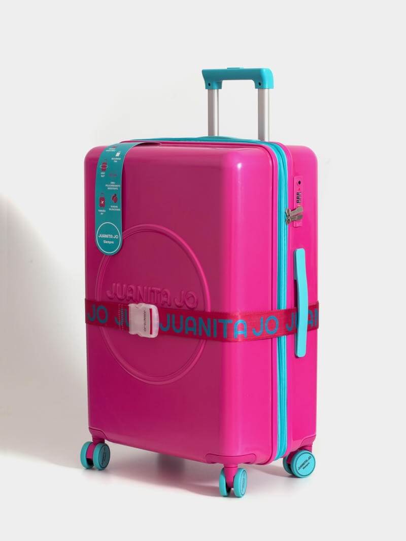 Kit de viaje para valija fucsia