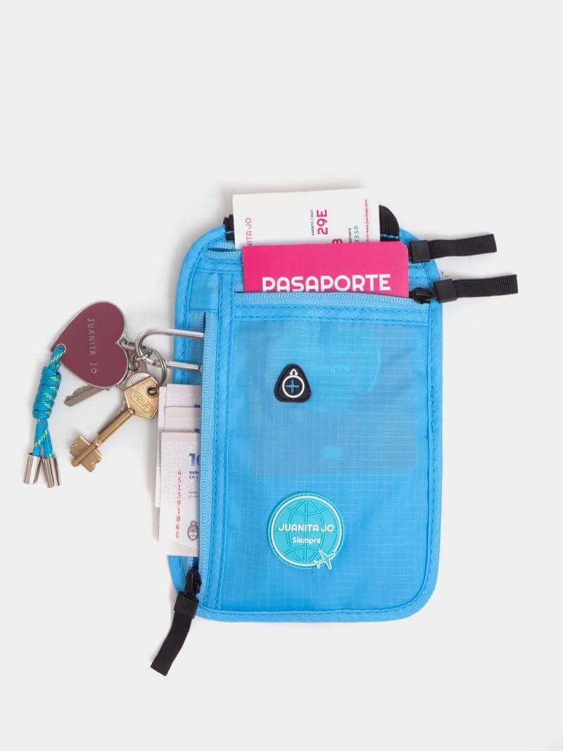 Bandolera Porta Valores turquesa