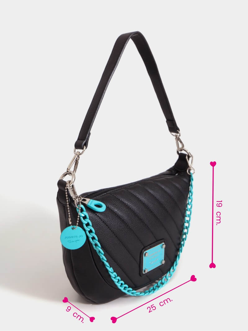 Cartera de hombro negro y  turquesa Andes