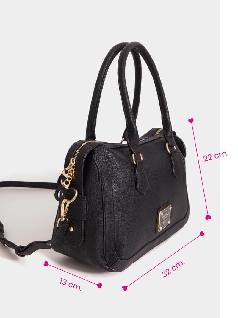 Cartera mediana negra Aurora