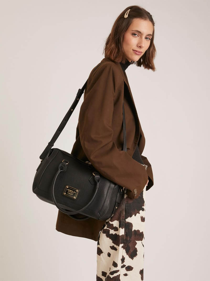 Cartera mediana negra Aurora