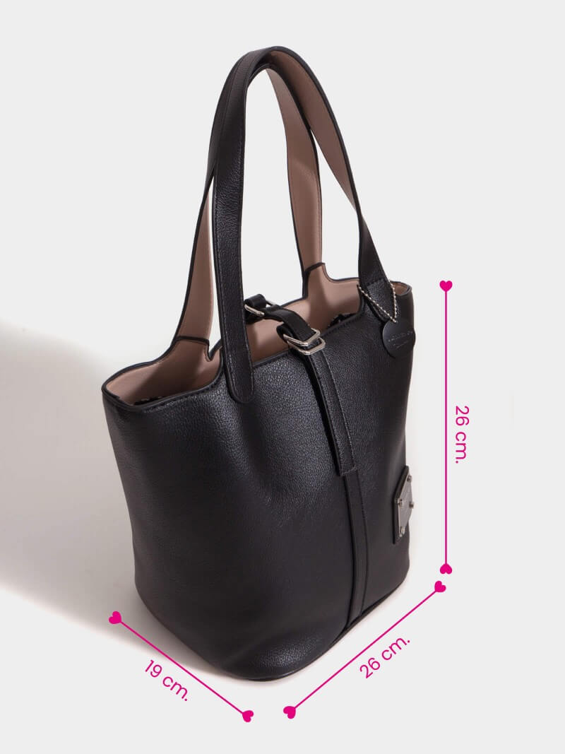 Cartera mediana negra Marta