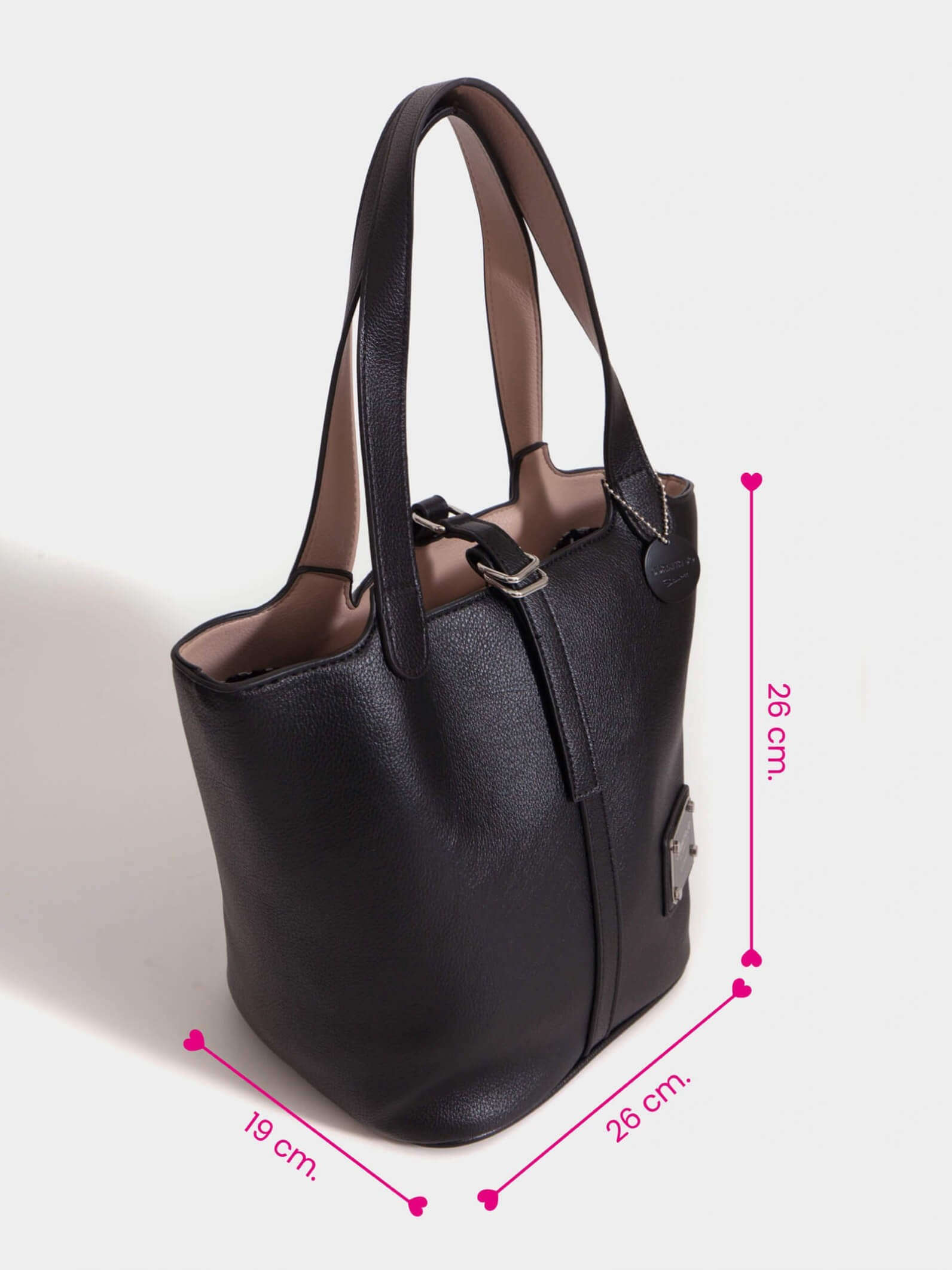 Cartera mediana negra Marta