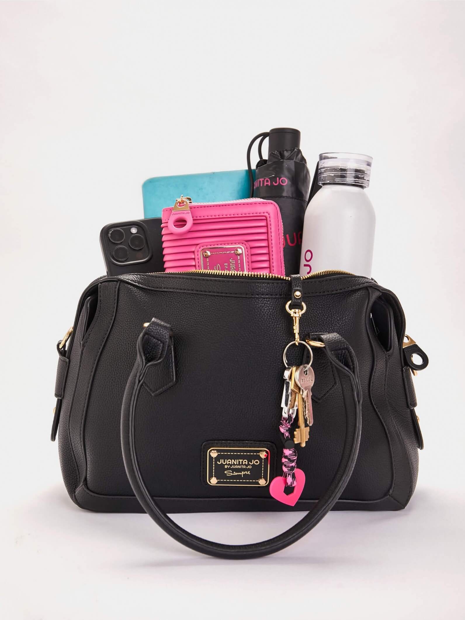 Cartera mediana negra Aurora