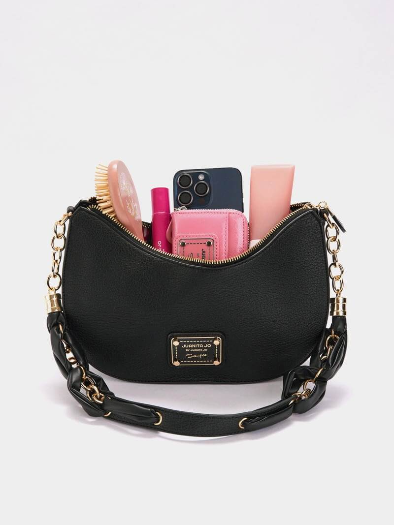 Cartera de hombro negra Agos