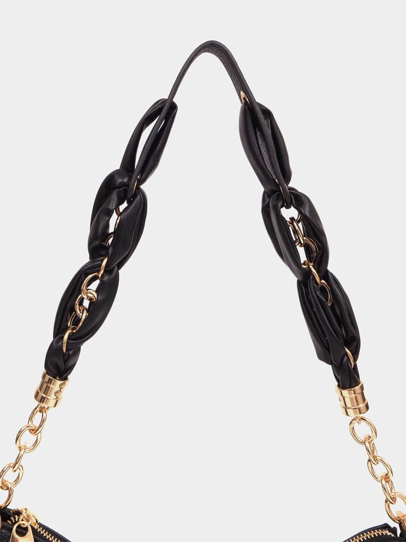 Cartera de hombro negra Agos