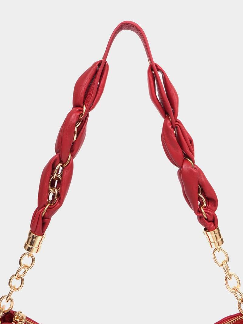 Cartera de hombro roja Agos