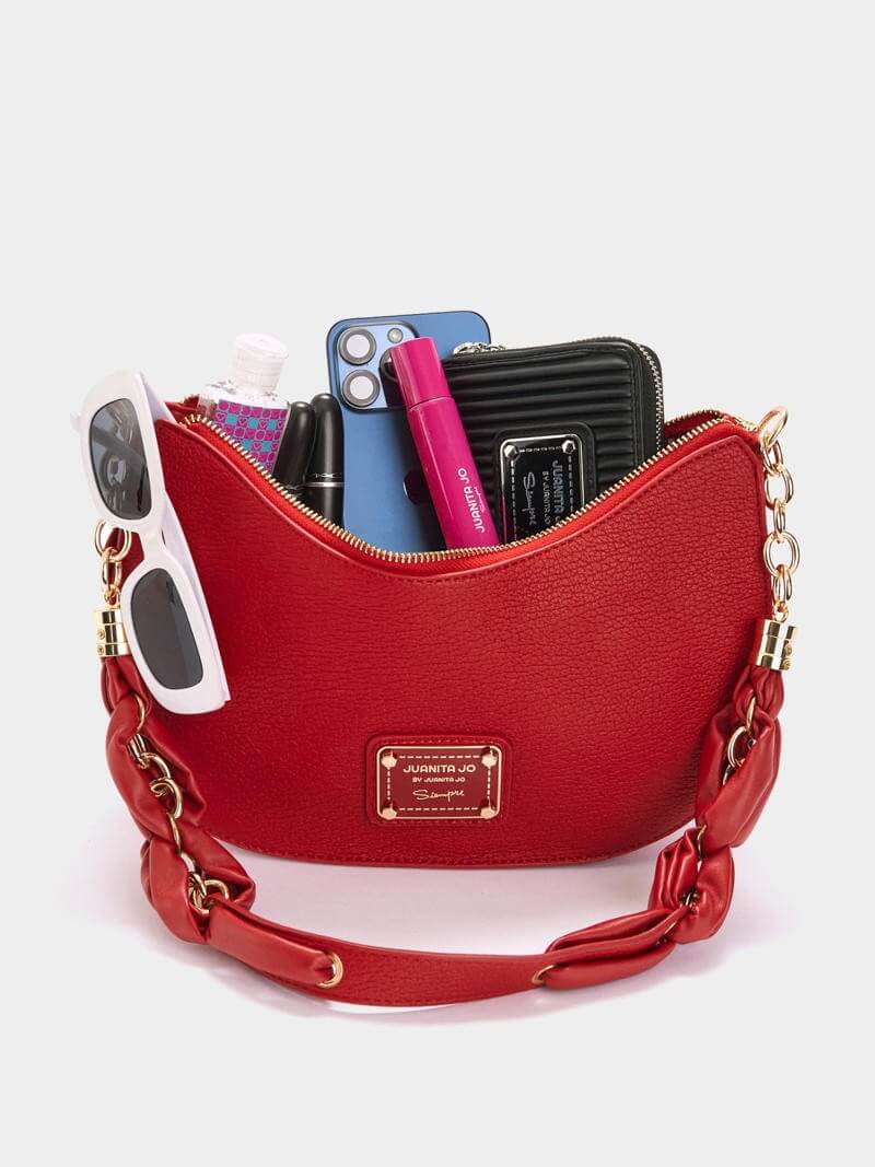 Cartera de hombro roja Agos