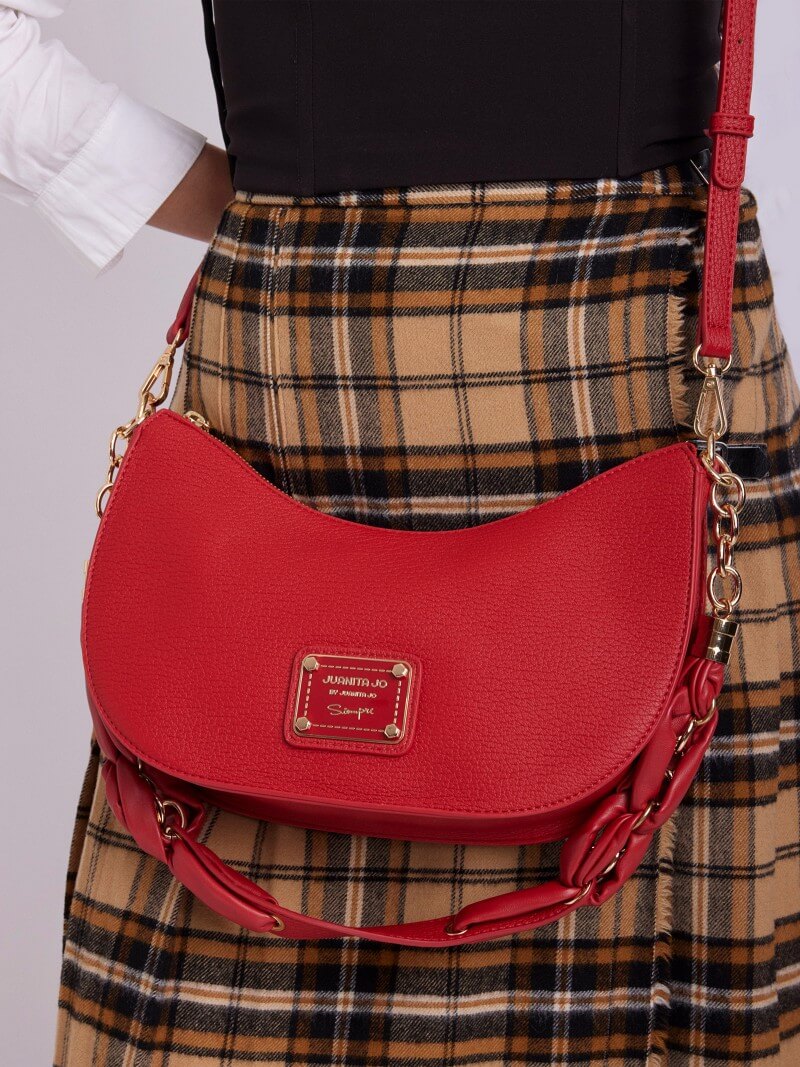 Cartera de hombro roja Agos