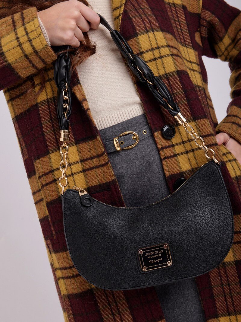 Cartera de hombro negra Agos