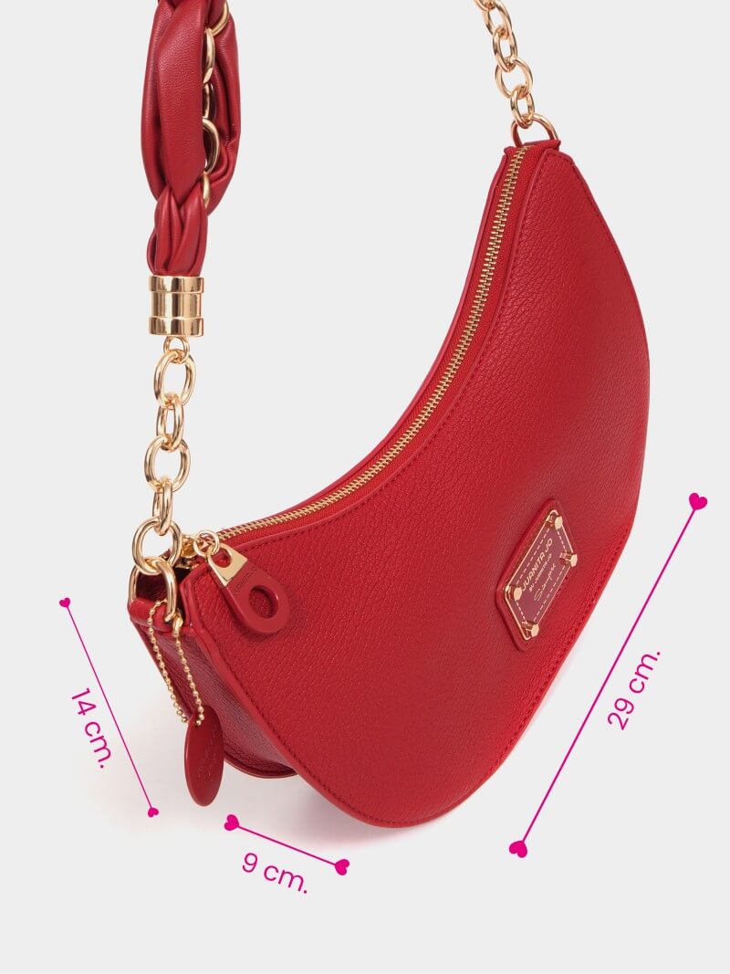Cartera de hombro roja Agos