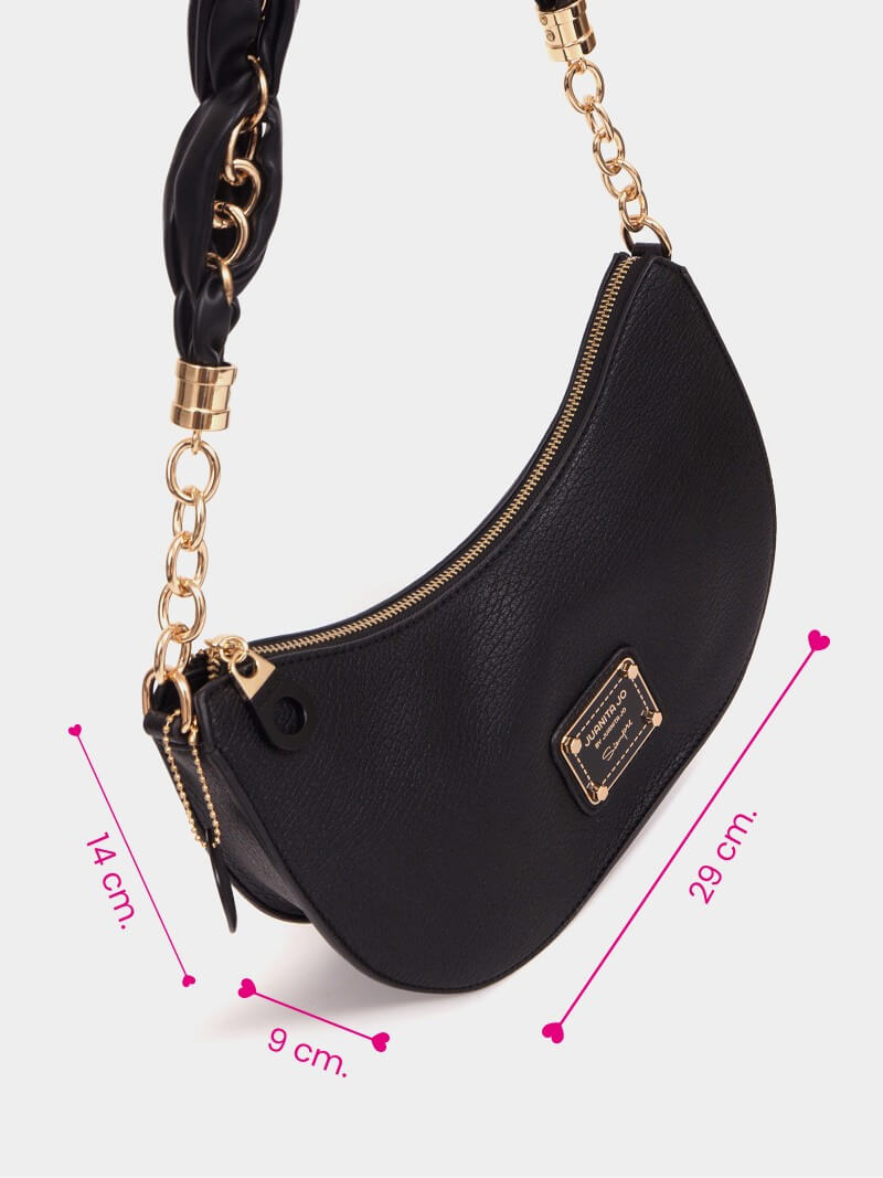 Cartera de hombro negra Agos