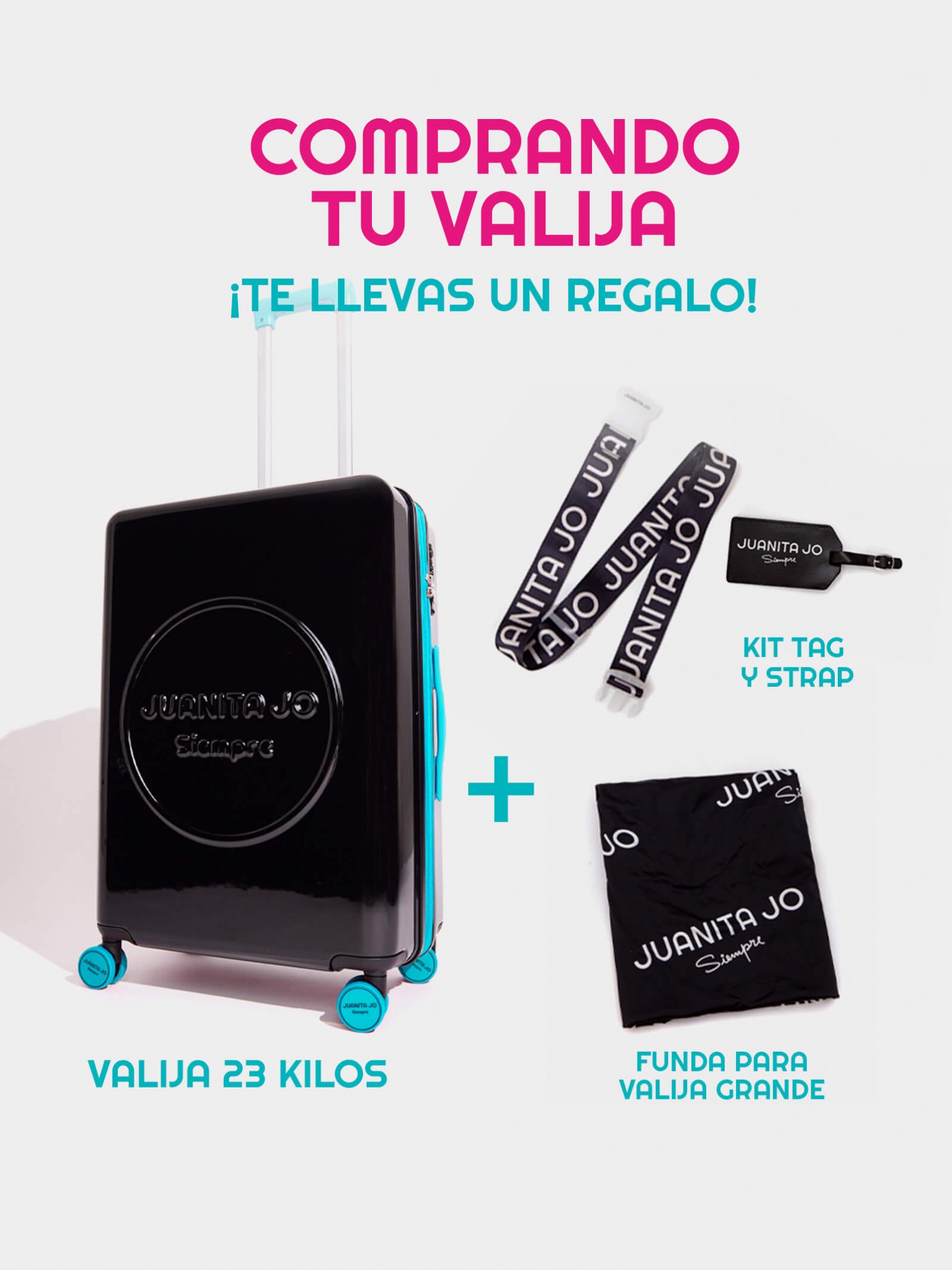 Valija carry on de 15 kilos fucsia