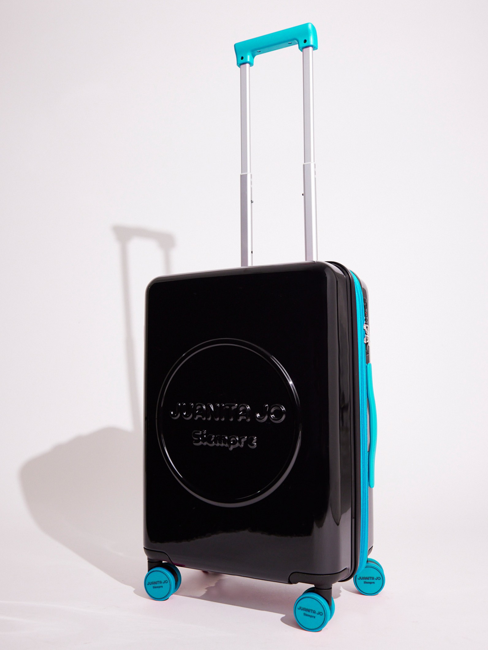 Set de Valija de 23 kilos y carry on de 15 kilos Negro y turquesa