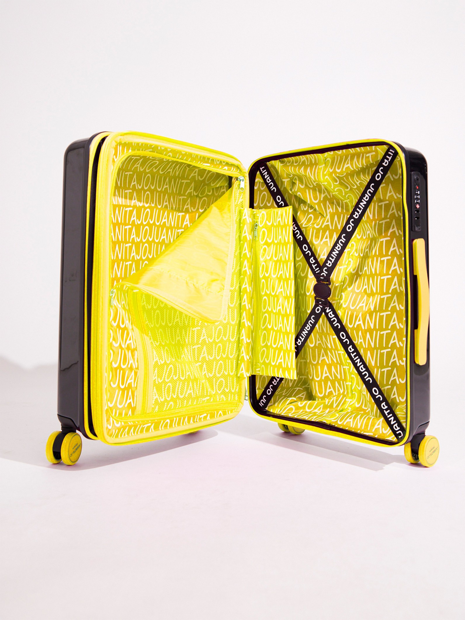 Set Valija de 23 kilos y Carry on de 15 kilos negro y amarillo