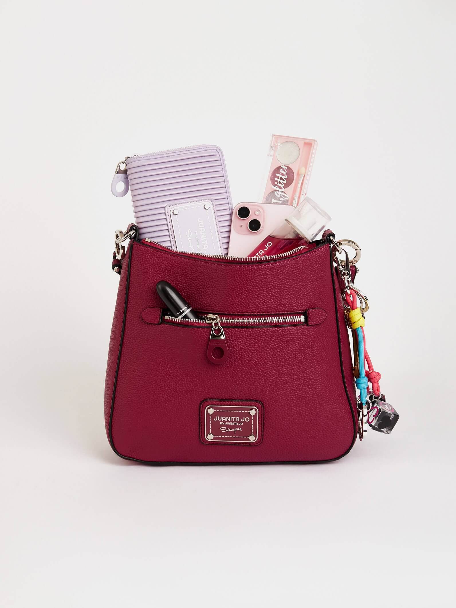 Cartera de hombro bordó Milán