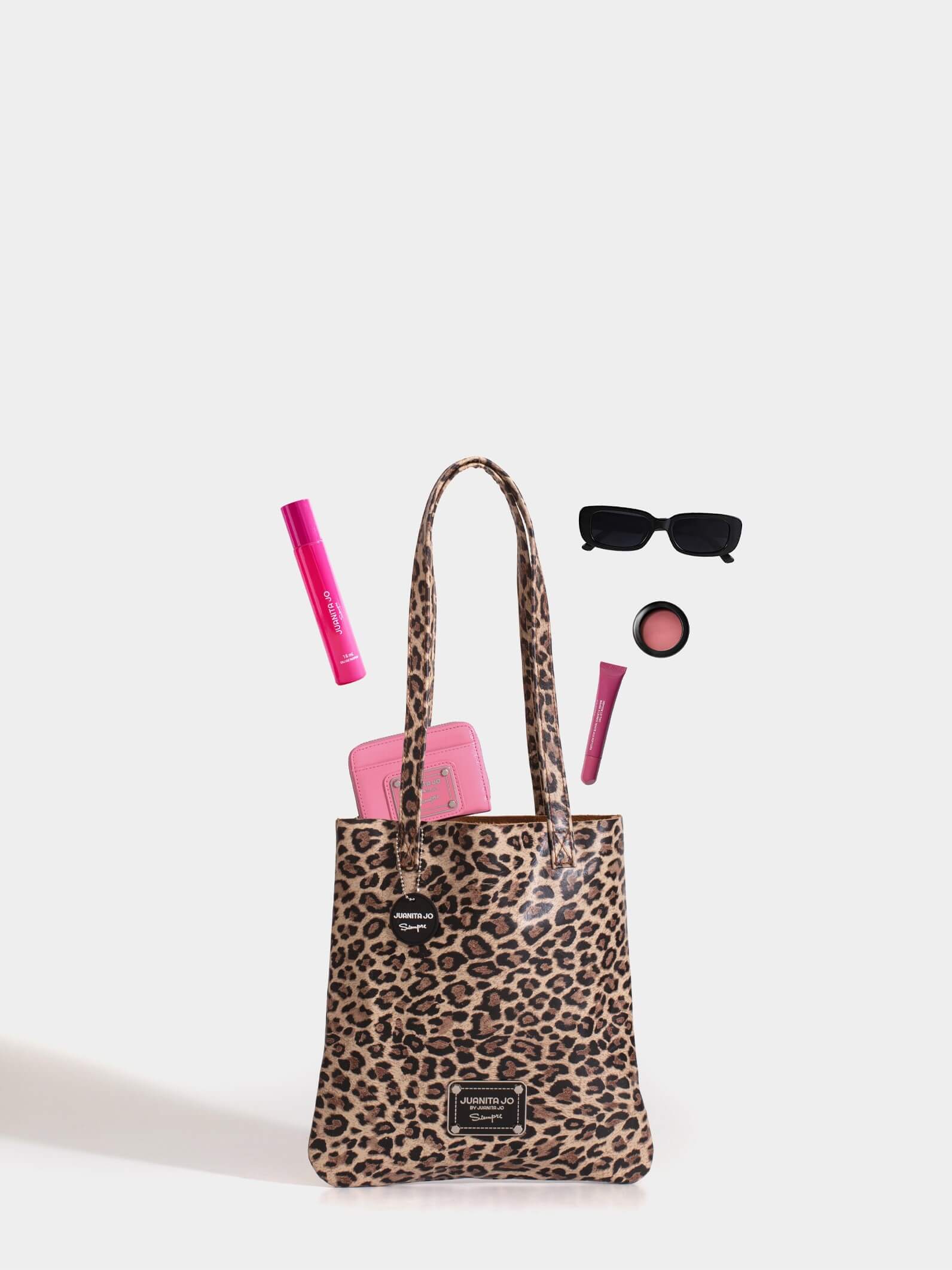 Tote bag de cuero chica print