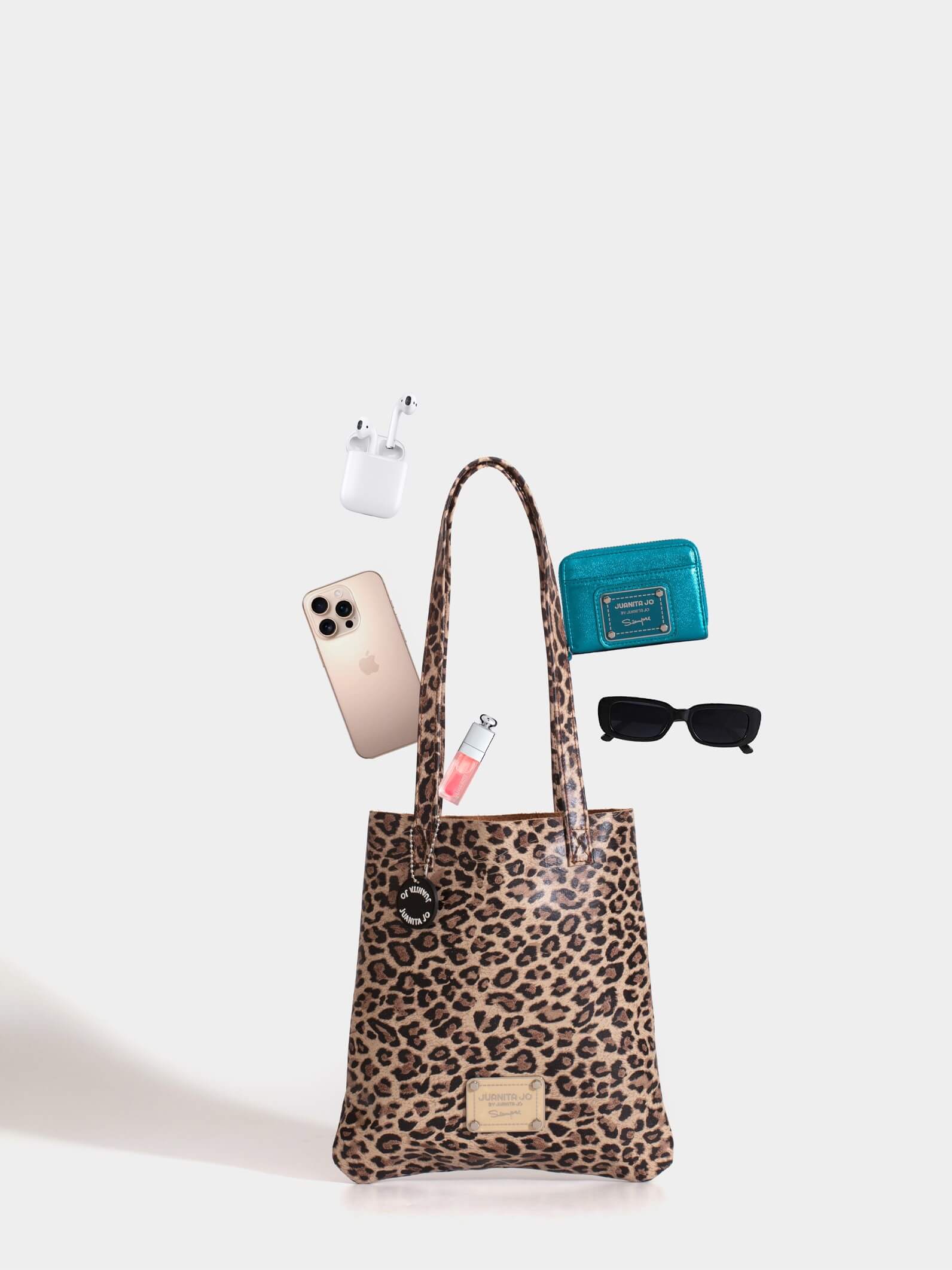 Tote bag de cuero chica print