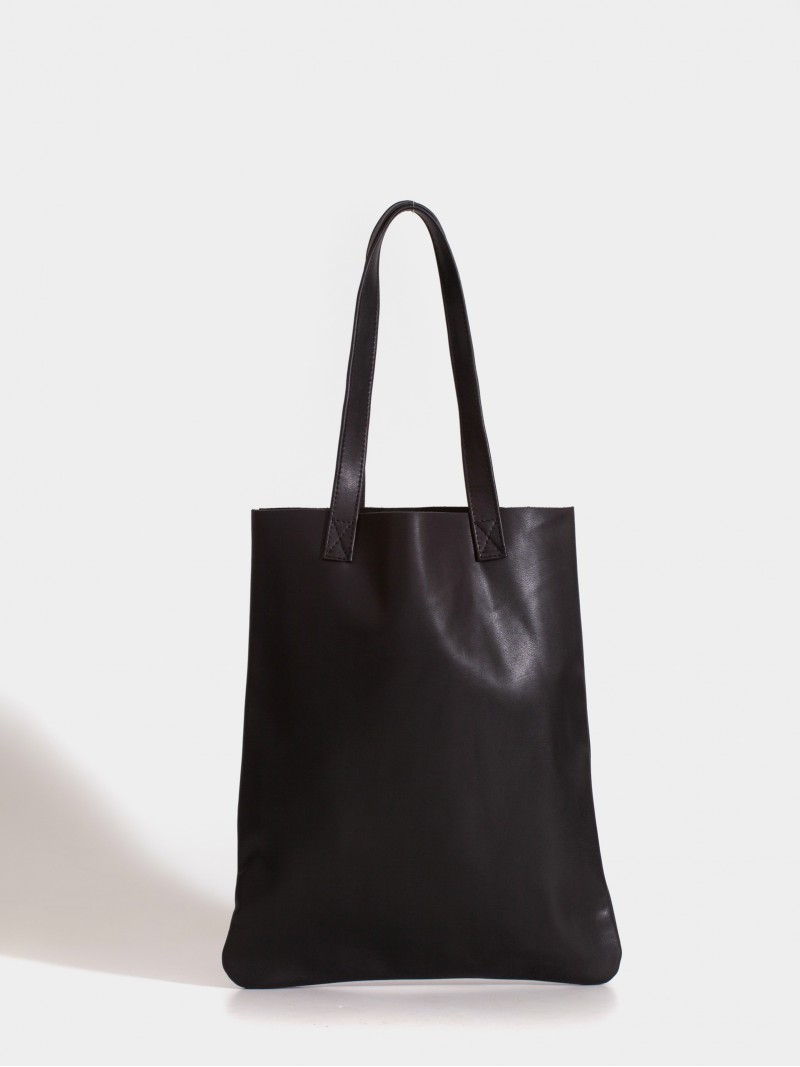 Tote bag de cuero negra Génova