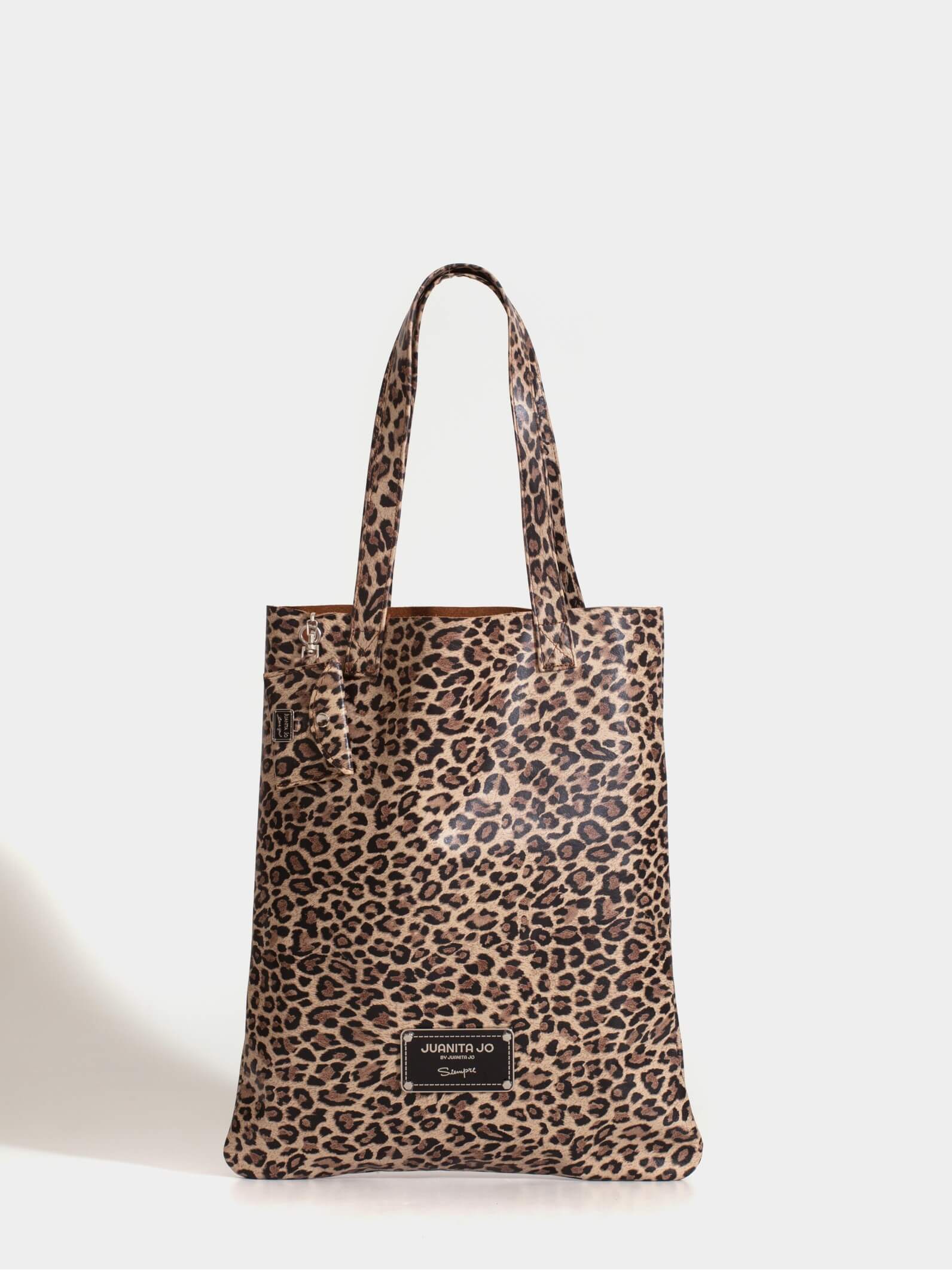 Tote bag de cuero leopardo Génova