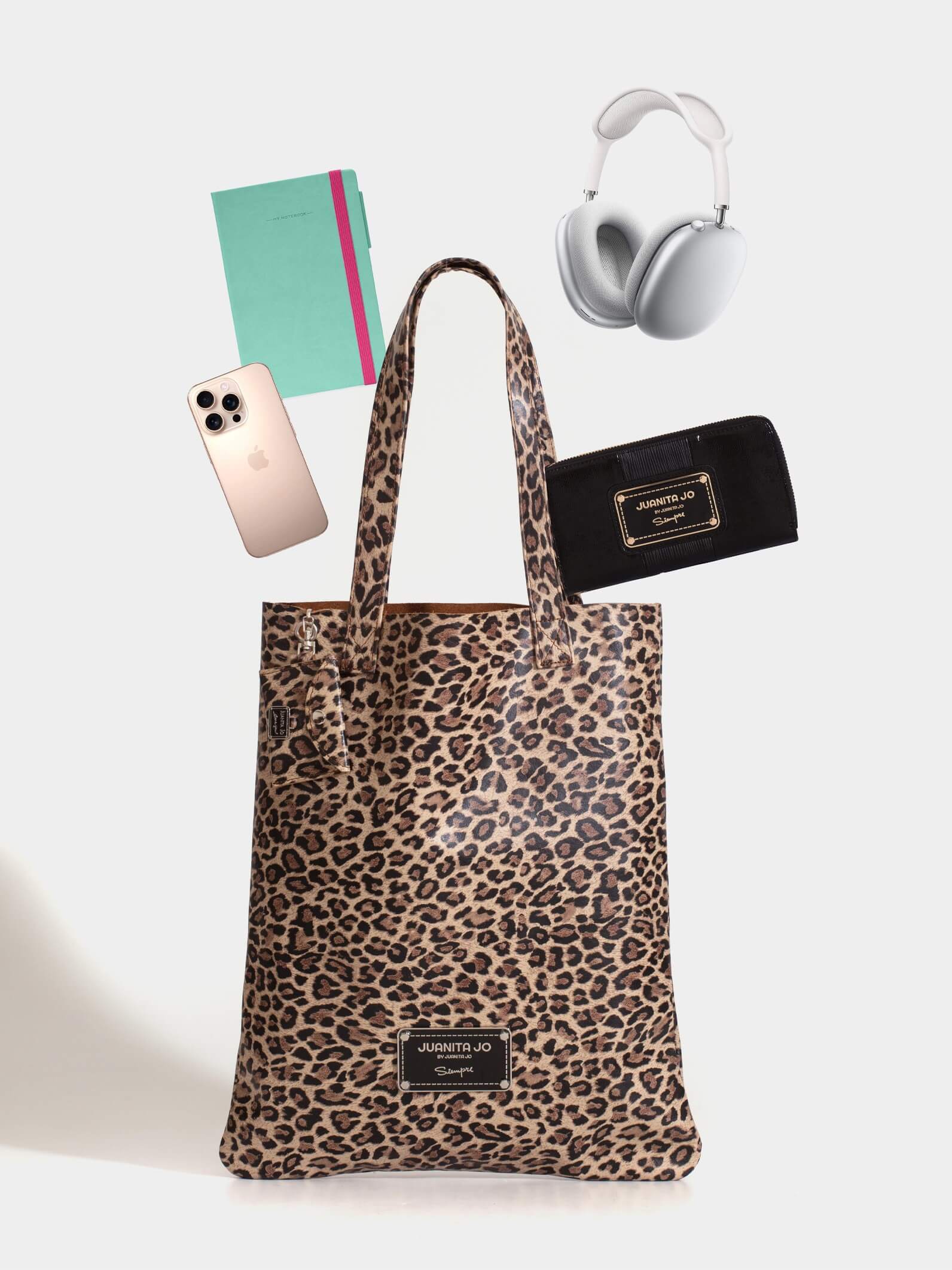 Tote bag de cuero leopardo Génova