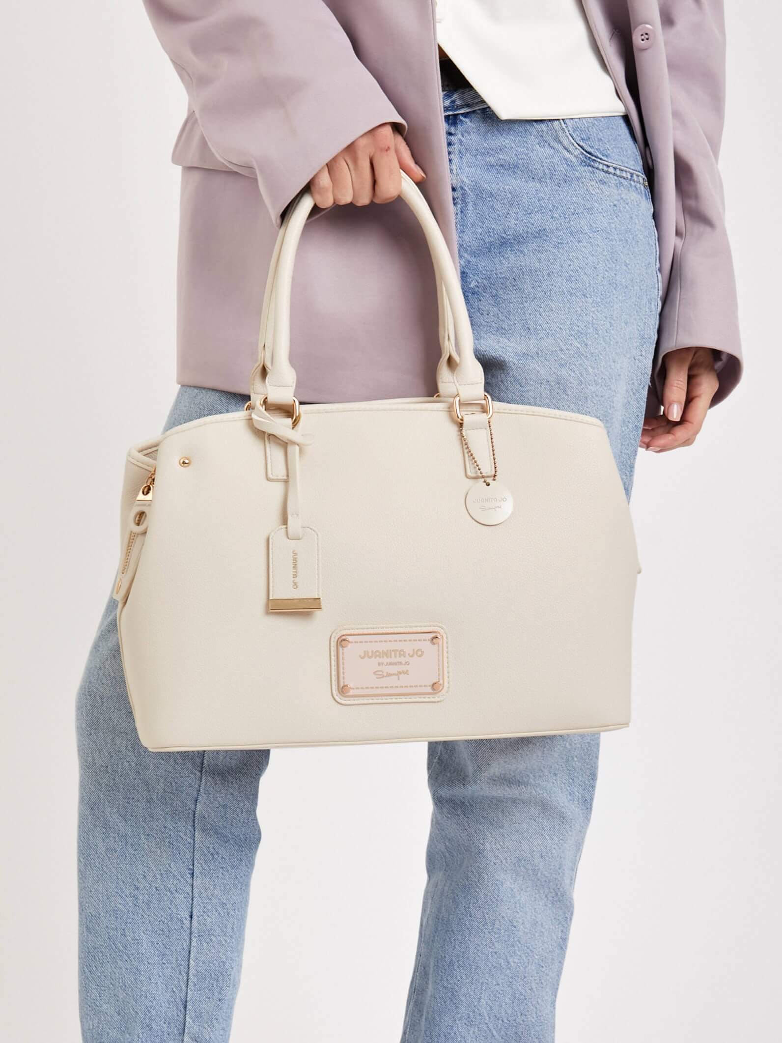 Cartera de mano grande tiza Venecia