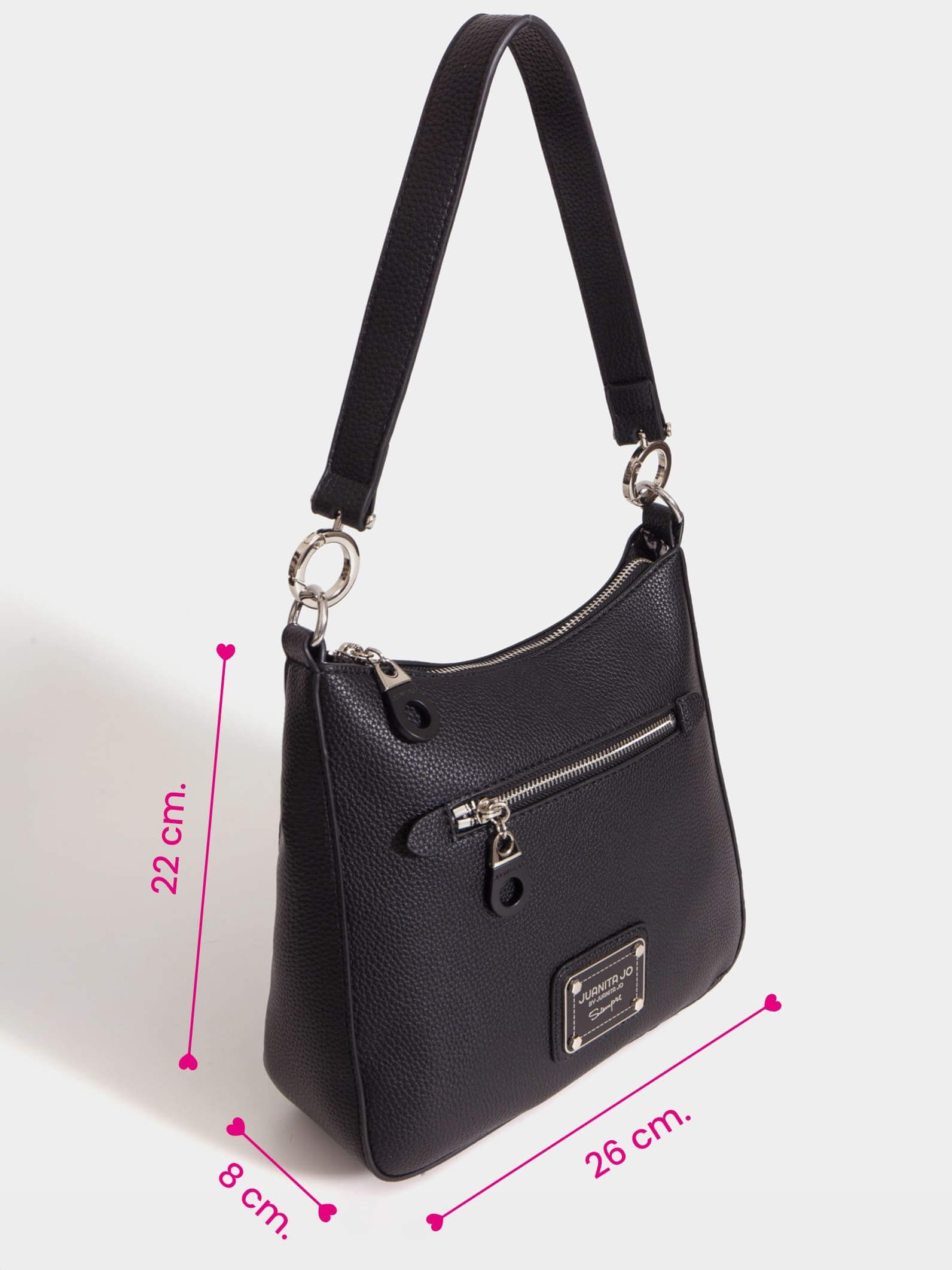 Cartera de hombro negra Milán